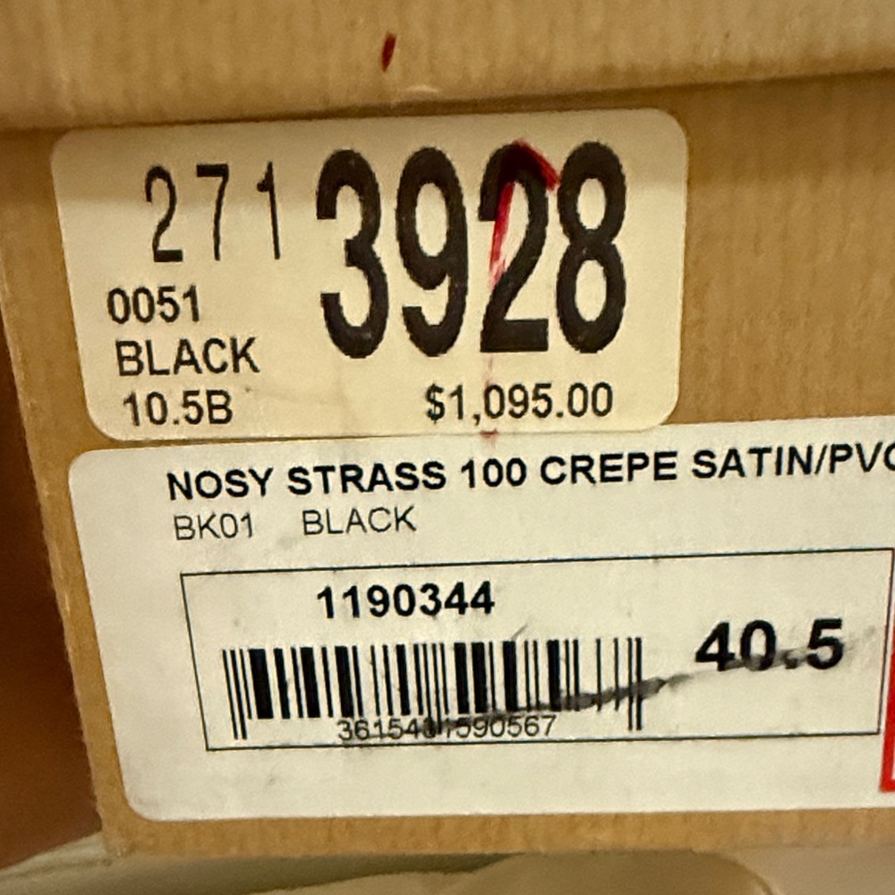 Christian Louboutin Black and Red Satin Heels